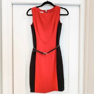Sleeveless Dual-Color Zipperback Dress